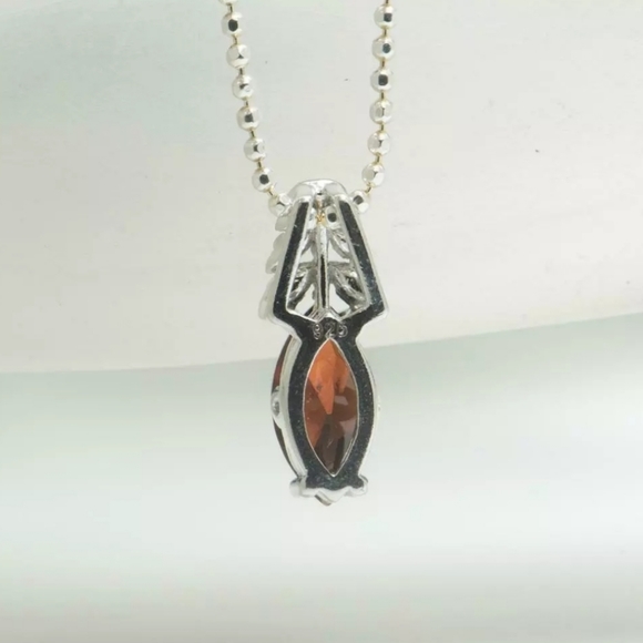 🎀Clearance🎀 NATURAL 1CT GARNET & DIAMONDS PENDANT NECKLACE VINTAGE EXCELLENT - Picture 6 of 13